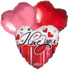 Balloonbouquet I love you many hearts